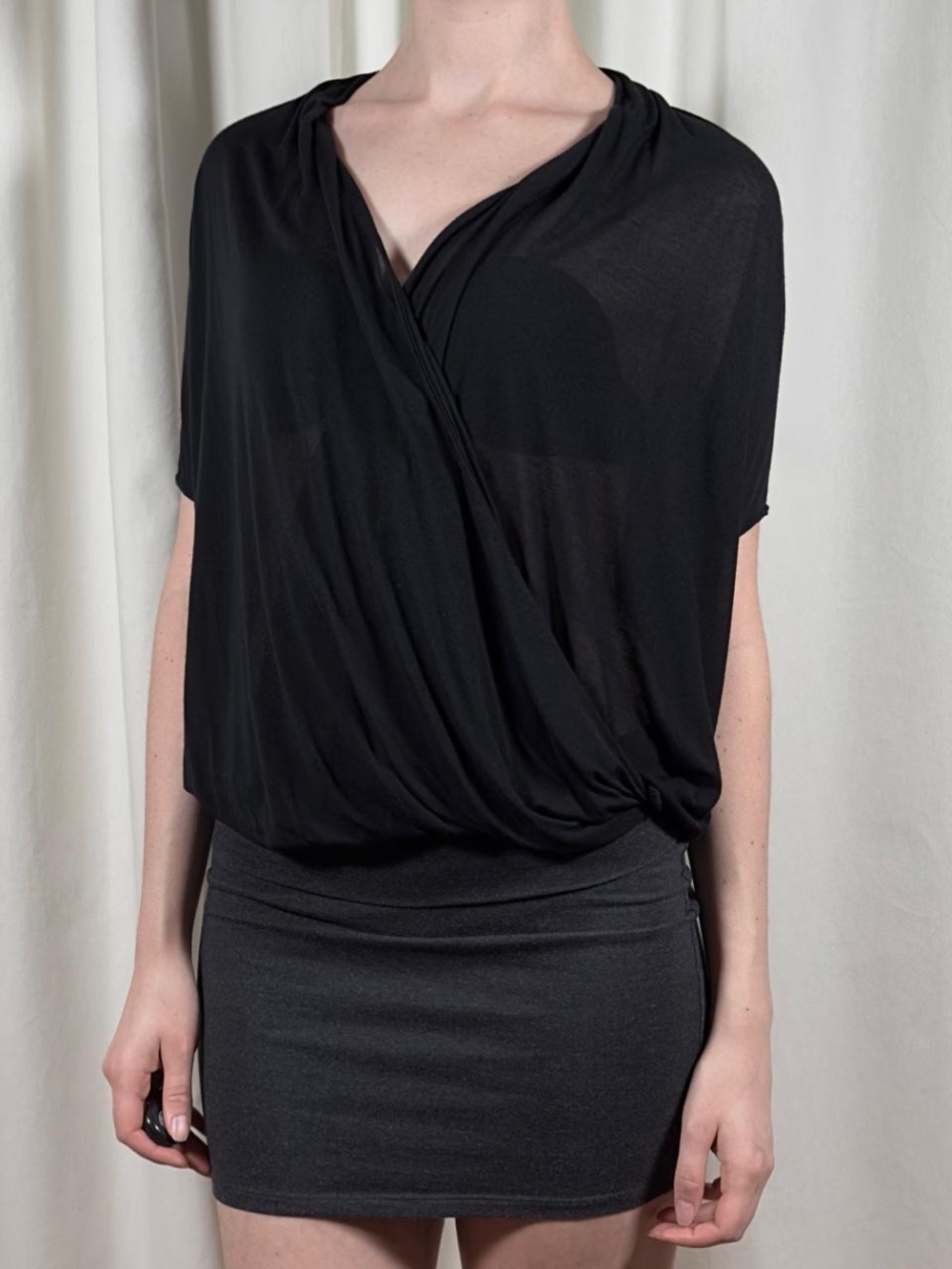 Open Front Drapey Tee - Picture 3 of 8